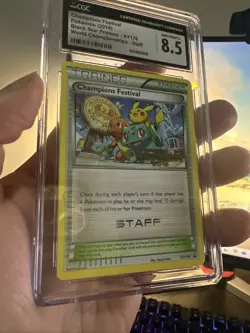 CGC 8.5 NM-MINT 2016 Champions Festival STAFF XY176 Worlds 16 Promo Pokemon Card - Image 3