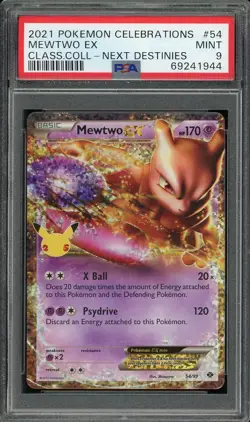 2021 PSA 9 Pokemon Celebrations Mewtwo EX 54 Classic Collection Next Destinies - Image 1