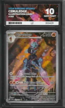 Ceruledge IR 💎ACE 10 Gem Mint💎 197/191 Pokemon Surging Sparks - Image 1