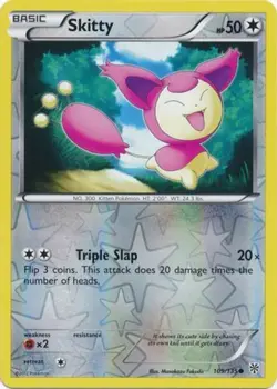 Pokemon - Skitty - 109/135 - Common - Reverse Holo - BW Plasma Storm - NM - Image 1