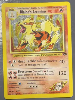 Pokemon TCG Blaine's Arcanine Gym Challenge 1/132 Holo Unlimited Holo Rare Lp/mp - Image 1