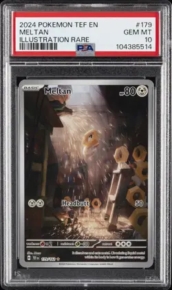 2024 POKEMON TEF EN-TEMPORAL FORCES ILLUSTRATION RARE #179 MELTAN PSA 10 - Image 1