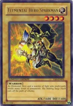 Yugioh! LP Elemental Hero Sparkman - YSD-ENS01 - Ultra Rare - Limited Edition Li - Image 1
