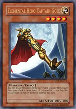Yugioh! LP Elemental Hero Captain Gold - FOTB-EN014 - Ultra Rare - Unlimited Edi - Image 1