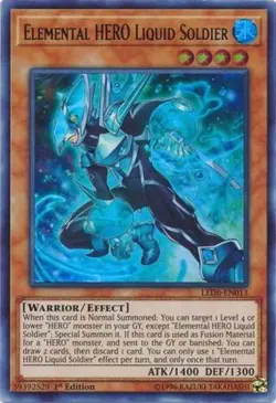 Yugioh! LP Elemental HERO Liquid Soldier - LED6-EN013 - Ultra Rare - 1st Edition - Image 1