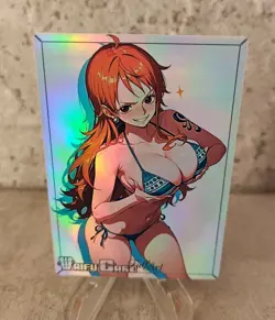 Nami Trading Card Waifu Goddess Story Anime Girl holo Karte Manga Full Art - Image 1