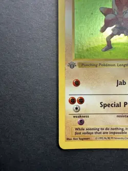 Pokemon Cards: Base Set 1st Edition Rare Holo: Hitmonchan 7/102 - Image 4