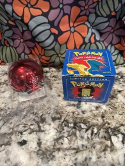 1999 Burger King Pokemon Charizard 23k Gold Plated Card And Pokeball NOT Sealed. - Image 1
