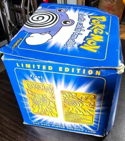 Pokemon 1999 Poliwhirl 23K Gold-Plated Trading Card #61 Burger King Blue Box - Image 4