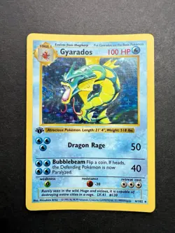 Pokemon Cards: Base Set 1st Edition Rare Holo: Gyarados 6/102 - Image 1