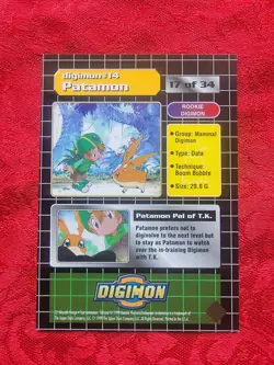 Digimon Trading Card Animated Series 1 Patamon 17 of 34 Exclusive - Image 2