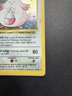 Pokemon Cards: Base Set 1st Edition Rare Holo: Chansey 3/102 - Image 4
