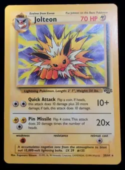 Pokemon Jungle Jolteon 20/64 Non-Holo Rare Card Unlimited Edition 1999 - Image 1