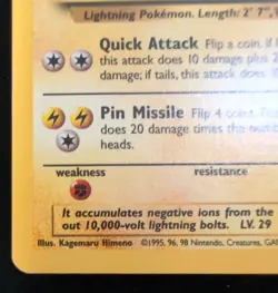 Pokemon Jungle Jolteon 20/64 Non-Holo Rare Card Unlimited Edition 1999 - Image 5