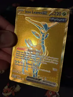 Pokemon Cards Iron Leaves 176/131 Gold Secret Rare Prismatic Evolutions - (NM) - Image 3