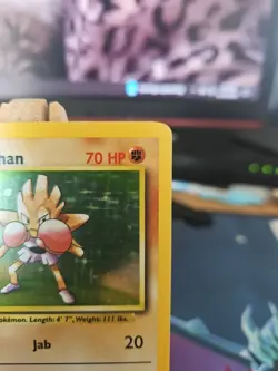 Pokemon TCG Hitmonchan Base Set Holo Unlimited Rare Card 7/102 Vintage LP+ Clean - Image 3