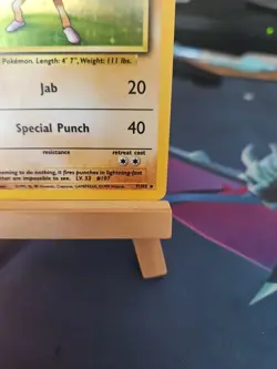 Pokemon TCG Hitmonchan Base Set Holo Unlimited Rare Card 7/102 Vintage LP+ Clean - Image 4