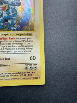 Pokemon Cards: Base Set 1st Edition Rare Holo: Shadowless Machamp 8/102 - Image 4