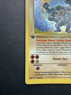 Pokemon Cards: Base Set 1st Edition Rare Holo: Shadowless Machamp 8/102 - Image 5