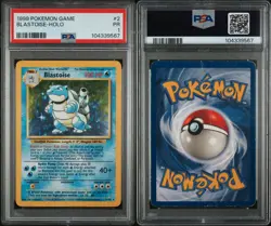 PSA 1 Blastoise 2/102 Pokemon TCG Holo Rare Base Set Unlimited WOTC PSA 1 1999 - Image 3