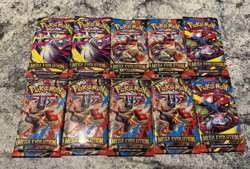 Lot of 10 Pokemon TCG Mega Evolution Booster Packs Factory Sealed NEW Random Art - Image 1