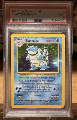 1999 POKEMON BASE SET UNLIMITED #2 BLASTOISE-HOLO PSA 9 - Image 1
