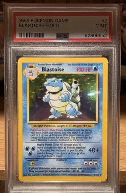 1999 POKEMON BASE SET UNLIMITED #2 BLASTOISE-HOLO PSA 9 - Image 3