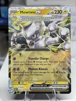MEWTWO EX 2023 Pokemon Scarlet and Violet Paradox Rift #58 HOLO Double Rare Mint - Image 1