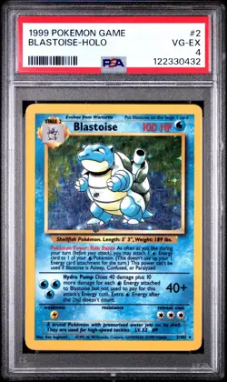Blastoise 002/102 Base Set Holo PSA 4 Pokemon Card New Slab - Image 1