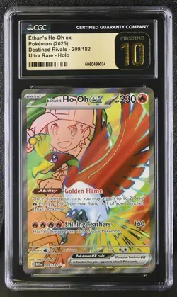Ethan's Ho-Oh ex FULL ART 209/182 | CGC PRISTINE 10 | Pokemon Destined Rivals - Image 1