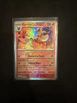 Pokemon TCG Prismatic Evolutions Flareon 013/131 Master ball Reverse Holo NM - Image 1