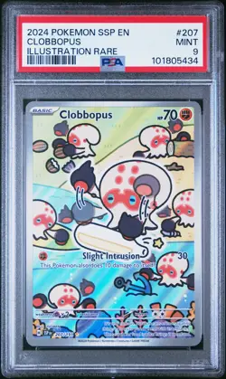 2024 POKEMON SSP EN-SURGING SPARKS ILLUSTRATION RARE #207 CLOBBOPUS PSA 9 - Image 1