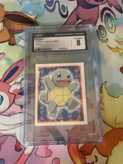 1998 Squirtle Pokemon Merlin Sticker Series 1 CGC 8 NM/Mint Vintage Panini - Image 1