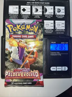 Heavy 21.85g Pokemon Sealed Paldea Evolved Booster Pack - Image 1