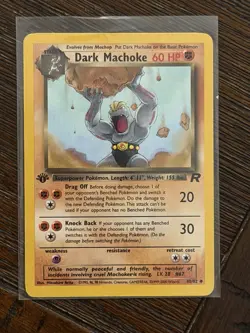 2000 Pokemon Team Rocket #40/82 Dark Machoke 1st Edition NM/NM+ - Image 1