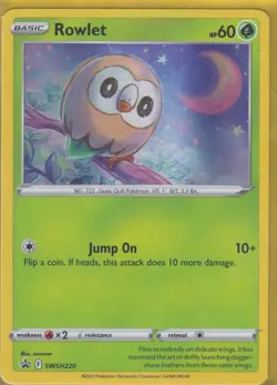 Pokemon TCG Rowlet Sword & Shield SWSH220 Holo Promo Promo - Image 1