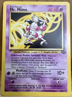 Mr. Mime Pokemon TCG Jungle Set Unlimited 22/64 Rare Non-Holo LP - Image 2