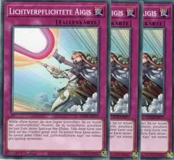 yugioh 3x Lichtverpflichtete Aigis LEDE-DE077 COMMON 1AUFLAGE DEUTSCH - Image 1