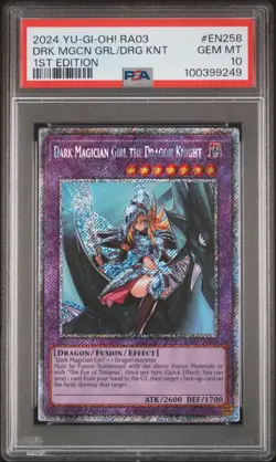 2024 YU-GI-OH! 1ST EDITION #EN258 DARK MAGICIAN GIRL THE DRAGON KNIGHT PSA 10 - Image 1