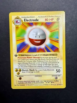 Pokemon Cards: Base Set 1st Edition Rare: Electrode 21/102 - Image 1
