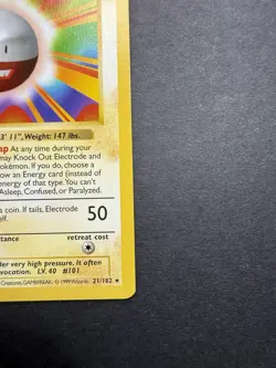 Pokemon Cards: Base Set 1st Edition Rare: Electrode 21/102 - Image 4