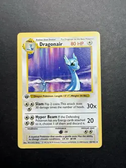 Pokemon Cards: Base Set 1st Edition Rare: Dragonair 18/102 - Image 1