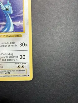 Pokemon Cards: Base Set 1st Edition Rare: Dragonair 18/102 - Image 3