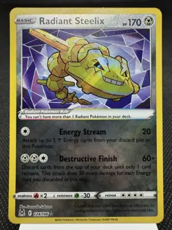 Radiant Steelix 124/196 - Radiant Rare - SWSH Lost Origin Pokemon Card NM - Image 1