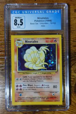 Ninetales 12/102 Square Cut CGC 8.5 Base Set Error Pokemon Card - Image 1