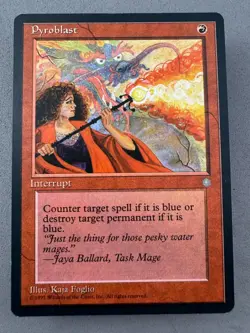 MTG-Pyroblast Ice Age Regular-LP NM-Vintage Magic the Gathering - Image 1