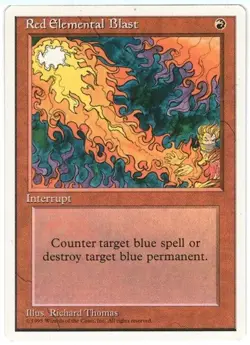 1x - Red Elemental Blast - #218 - Core Set Fourth Edition - CUC LP (played) MTG - Image 1