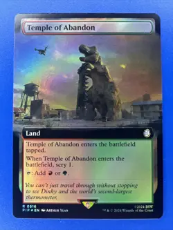 Temple of Abandon FOIL EXTENDED - 0516 - Rare - Fallout PIP MTG - Image 1
