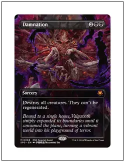 1x Damnation, Borderless Art Special Guest Duskmourn, Magic the Gathering MTG NM - Image 1