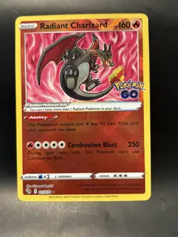 2022 Radiant Charizard Pokemon Go 011/078 Radiant Rare Holo NM - Image 1